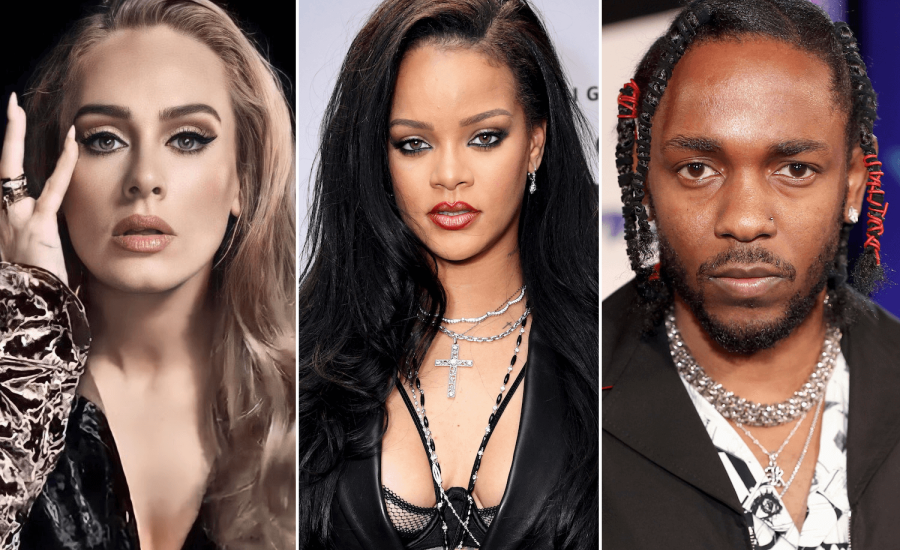 Adele, Kendrick Lamar, Rihanna